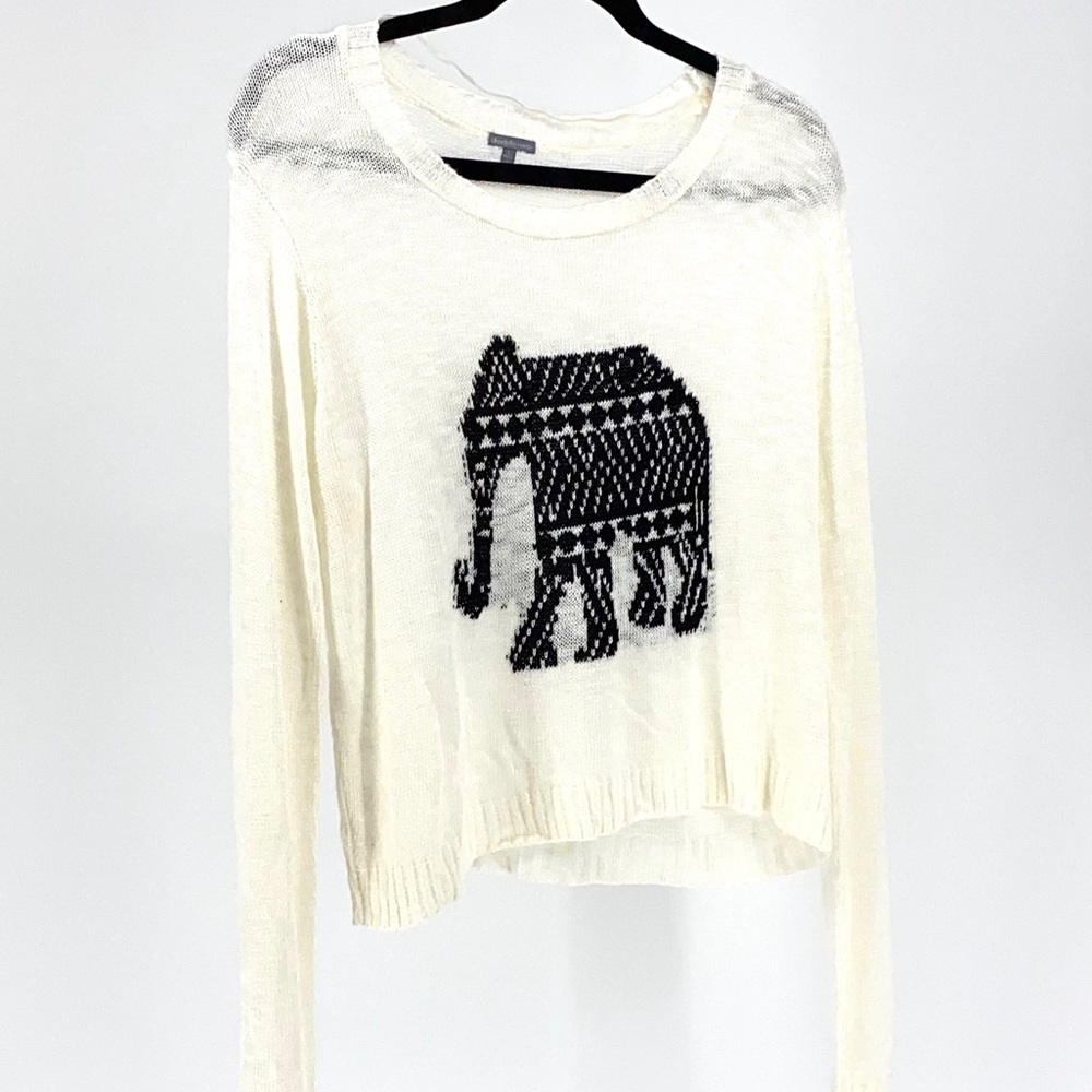 Large Charlotte Russe Elephant Crop Sweater NWT